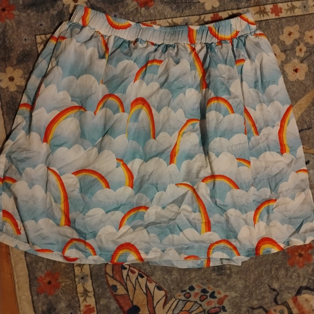 EUC Modcloth Large Rainbow Skirt